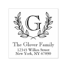 Carimbo de Autoimpressão de Endereço da Família do