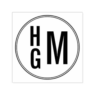 Carimbo de autoimpressão monograma com três letras