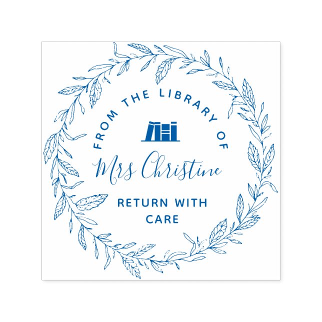 Carimbo de biblioteca botânica de script elegante (Design)