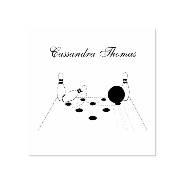 Carimbo de Bola de boliche desportiva e de pinos (Impressão)