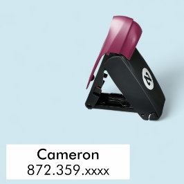 Carimbo de bolso de tinta automática com nome e nú