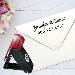 Carimbo De Bolso Nome Personalizado E Número De Telefone