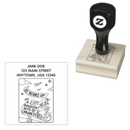 Carimbo De Borracha 10 anos de atos aleatórios de caridade Cartolina C