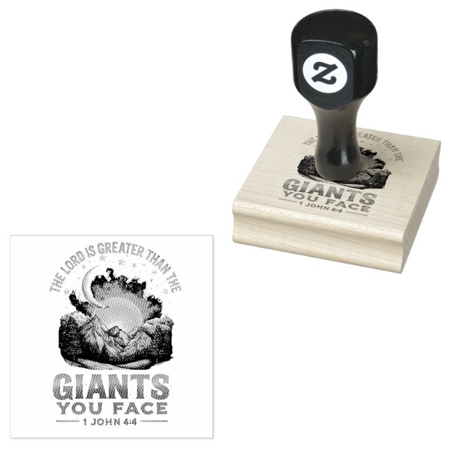 Carimbo De Borracha 1 John 4:4 (Carimbado)