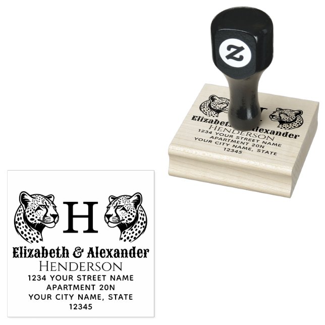 Carimbo De Borracha 2 Endereço de Devolução Inicial Nome Casal Cabeça  (Carimbado)