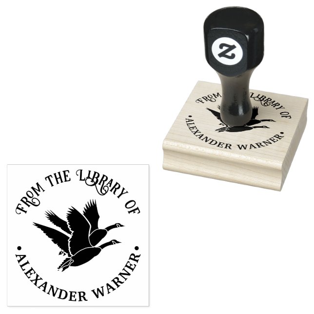 Carimbo De Borracha 2 Gansos no Livro da Biblioteca de Voo (Carimbado)