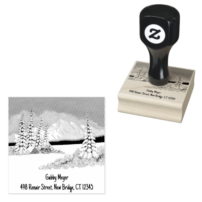 Carimbo de Borracha 2 x 2 Inverno Nevado (Carimbado)