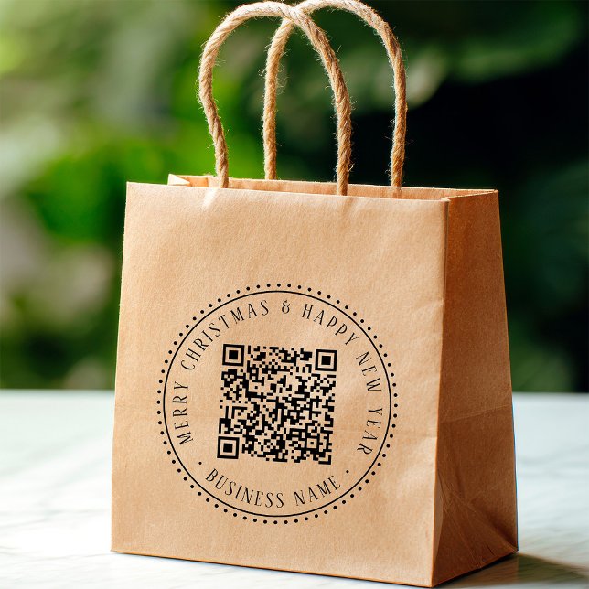 Carimbo De Borracha 4X5 Business QR Code Christmas Holiday (Criador carregado)