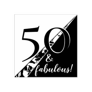 Carimbo De Borracha "50 e fabuloso!" pop de aniversário
