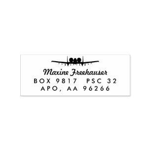 Carimbo De Borracha A-10 Warthog Jet Endereço de devolução personaliza