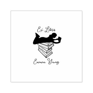 Carimbo De Borracha A ex-Libris personalizada dona do livro Wood Art S