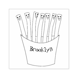 Carimbo De Borracha A ilustração de desenho animado de comida rápida d