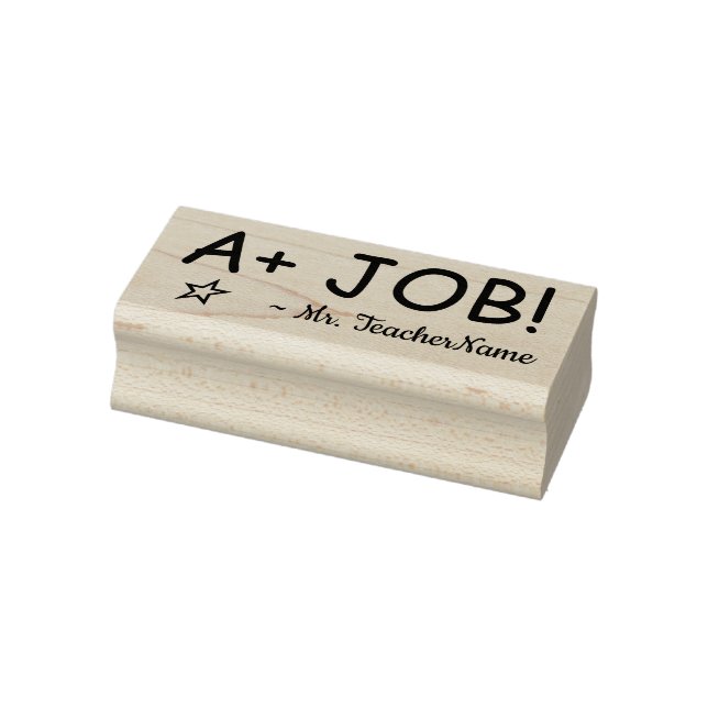 Carimbo De Borracha "A+ JOB!" + Nome Personalizado do Professor Carimb (Carimbo)