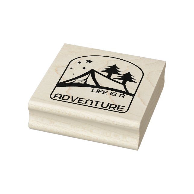 Carimbo De Borracha A vida é um belo acampamento de aventura (Carimbo)