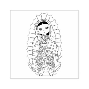 Carimbo De Borracha Abençoada Virgem Maria Guadalupe Religião Catól