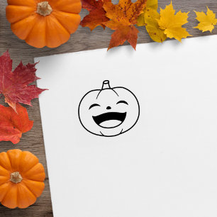 Carimbo De Borracha Abóbora de Halloween Pequena Rindo 1x1
