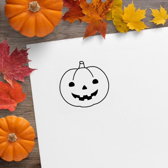 Carimbo De Borracha Abóbora de Halloween Simples 1x1 (Criador carregado)