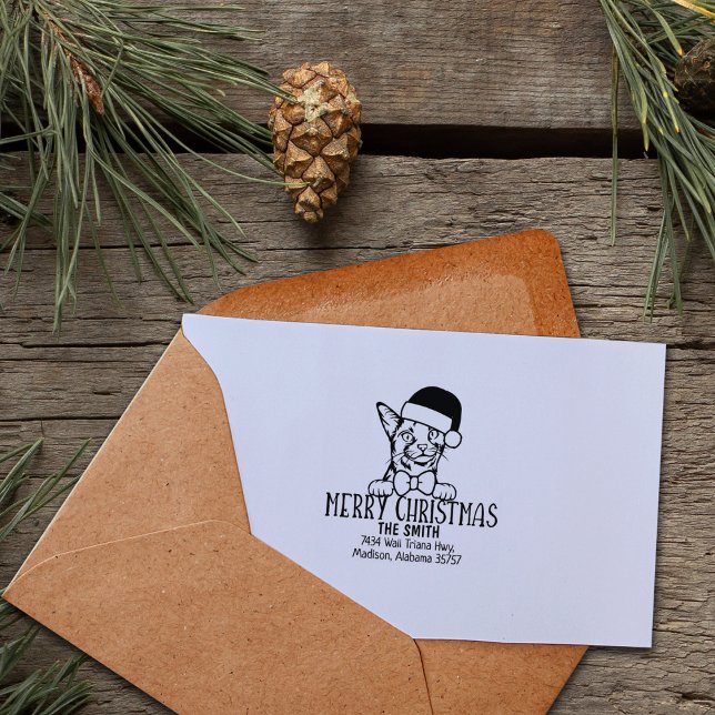 Carimbo De Borracha Abyssinian Bonito Endereço de Devolução de Gato (Criador carregado)