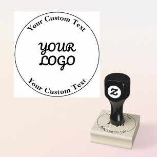 Carimbo De Borracha Adicionar logotipo simples Design editável