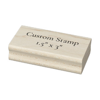 Carimbo De Borracha Adicione Seu Próprio Design 1.5" x 3"