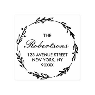 Carimbo De Borracha adorável endereço residencial de script