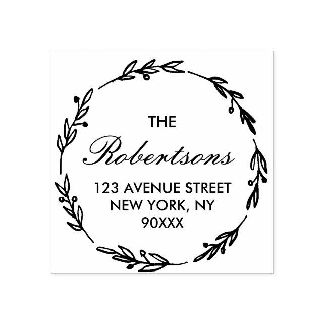 Carimbo De Borracha adorável endereço residencial de script (Impressão)