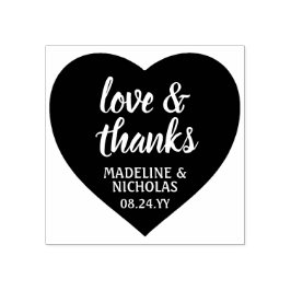 Carimbo De Borracha Agradecimento de Casamento Coração Simples Amor &