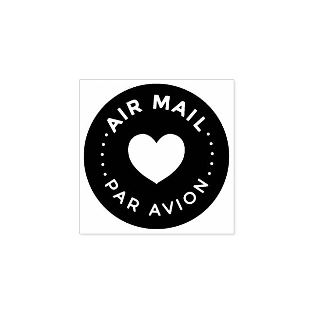 Carimbo De Borracha AIR MAIL PAR AVION エアメールスタンプ ハート heart cute love ラ (Impressão)