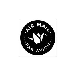 Carimbo De Borracha AIR MAIL PAR AVION エアメールスタンプ 折り鶴 鳥 origami bird ラバ