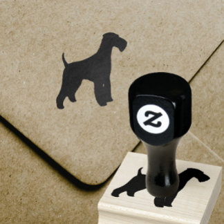 Carimbo De Borracha Airedale Terrier Dog Breed Silhouette