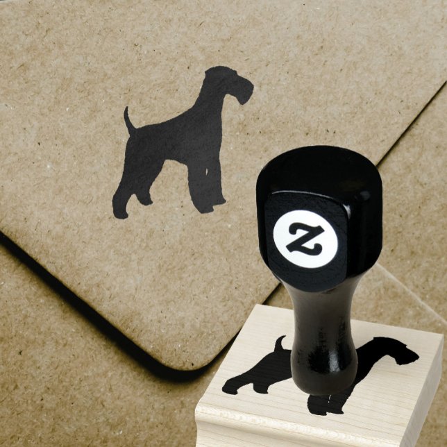Carimbo De Borracha Airedale Terrier Dog Breed Silhouette (Criador carregado)