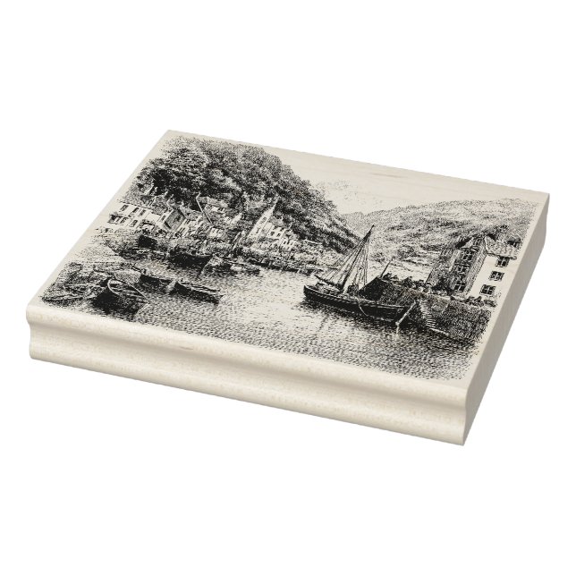 Carimbo De Borracha Aldeia Lynmouth, Devon (Carimbo)