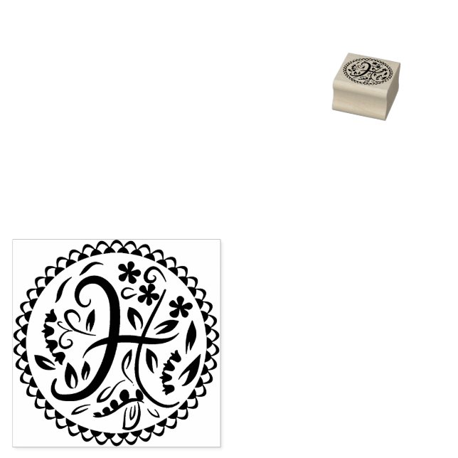 Carimbo De Borracha Alfabeto H (Carimbado)