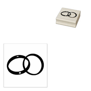 Carimbo De Borracha alianças estilizadas de casamento