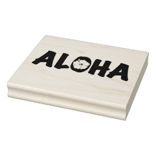 Carimbo De Borracha Aloha Wood Art Stamp