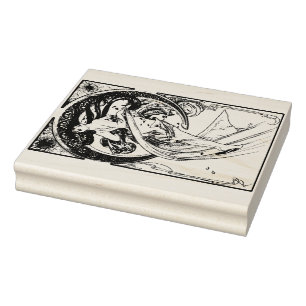 Carimbo De Borracha Alphonse Mucha Dance 1898 Art Nouveau Vintage