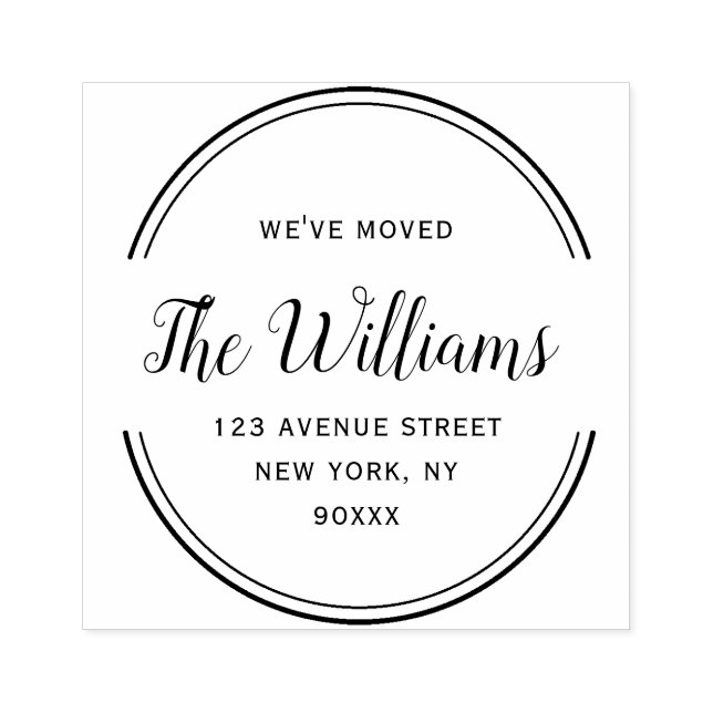 Carimbo De Borracha alteração de endereço de script de quadro geométri (Impressão)