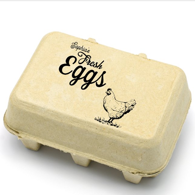 Carimbo De Borracha Amantes de Ovos de Nome de Fazenda Russo Personali (personalized rustic farm name for egg lovers)