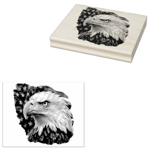 Carimbo De Borracha American Flag Bald Eagle
