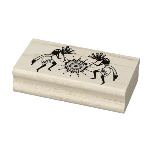 Carimbo De Borracha Americanos nativos - Sun Dancing Kokopelli 1
