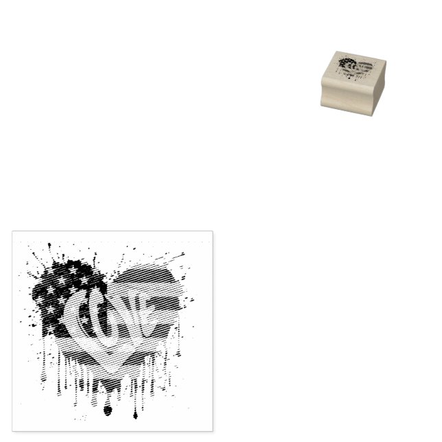 Carimbo De Borracha Amo a Bandeira Americana (Carimbado)