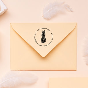 Carimbo De Borracha Ananás Moderno Personalizado   Endereço para devol