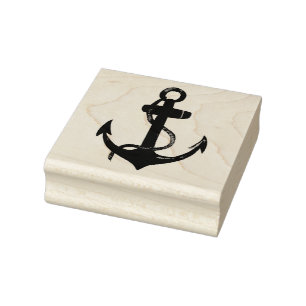 Carimbo De Borracha ANCHOR com Corda - pintura aquosa