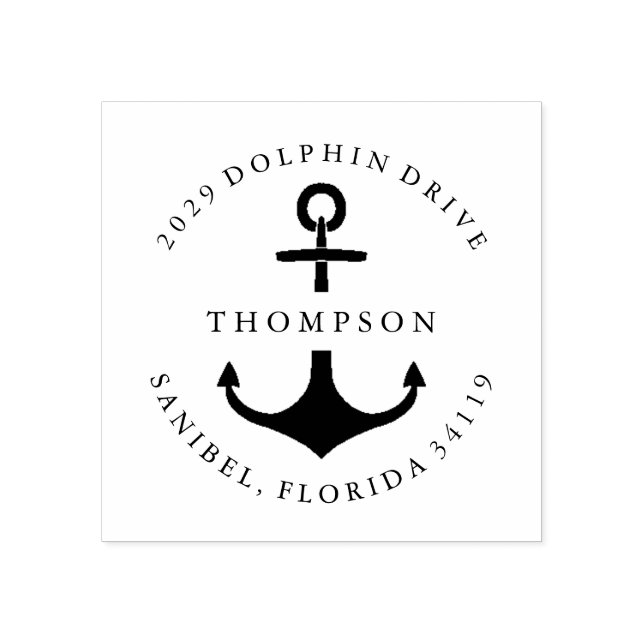 Carimbo De Borracha Âncora Náutica (Impressão)