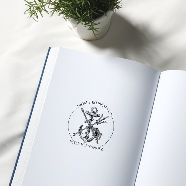 Carimbo De Borracha Âncora Vintage Da Biblioteca De Livro Náutico  (Criador carregado)