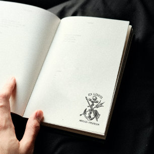 Carimbo De Borracha Âncora Vintage Ex Libris Biblioteca Náutica Livro 