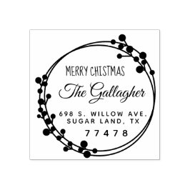 Carimbo De Borracha Anel de Natal Endereço de Regresso de Natal Merry