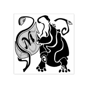 Carimbo De Borracha Angry Hippo Monograma