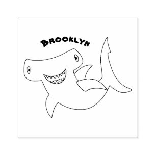 Carimbo De Borracha Animação engraçada de tubarão Hammerhead