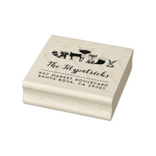 Carimbo De Borracha Animais Da Floresta   Nome da família Endereço de 